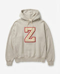 Vintage Collegiate Chenille "Z" Patch Hoodie – Oatmeal Heather Gray (Retro Streetwear)