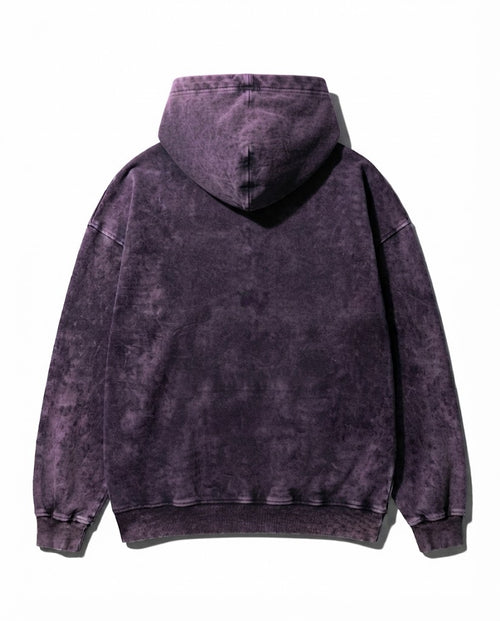 Acid-Washed Heavyweight Oversized Hoodie – Vintage Dark Purple