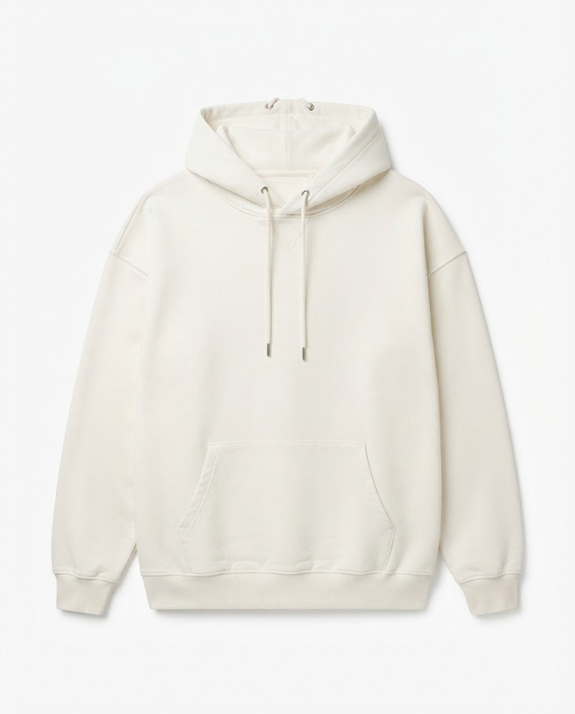 Premium Heavyweight Oversized Hoodie – Off-White (Minimalist Streetwear)