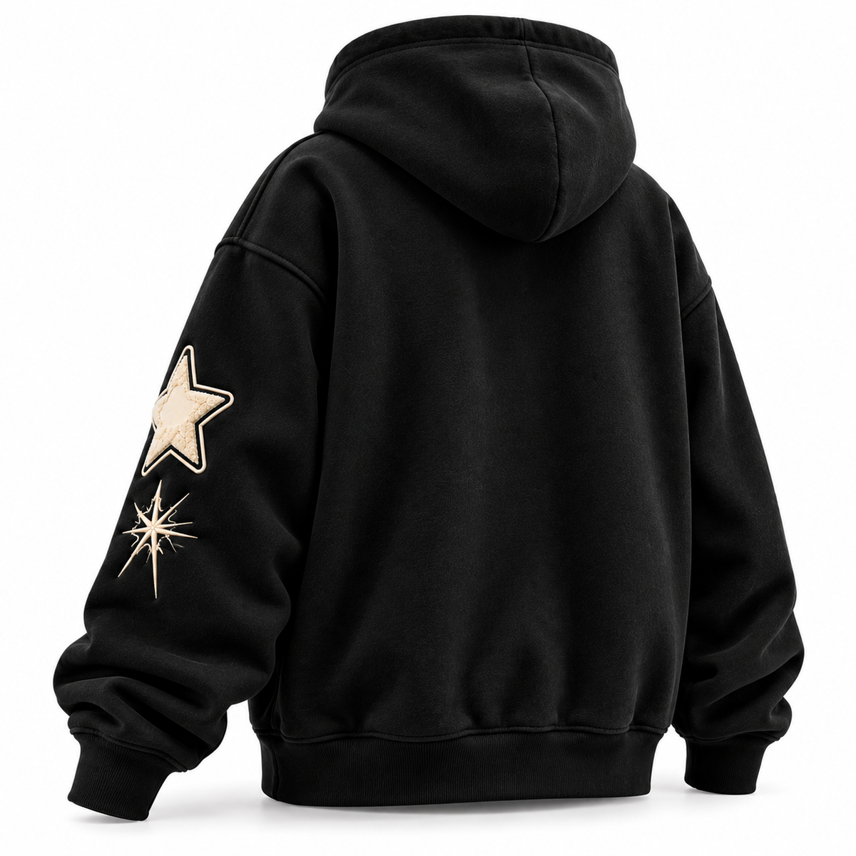 Y2K Vintage "2000" Starburst Black Oversized Hoodie