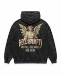 Vintage Washed & Distressed Heavyweight Oversized Hoodie – Washed Black