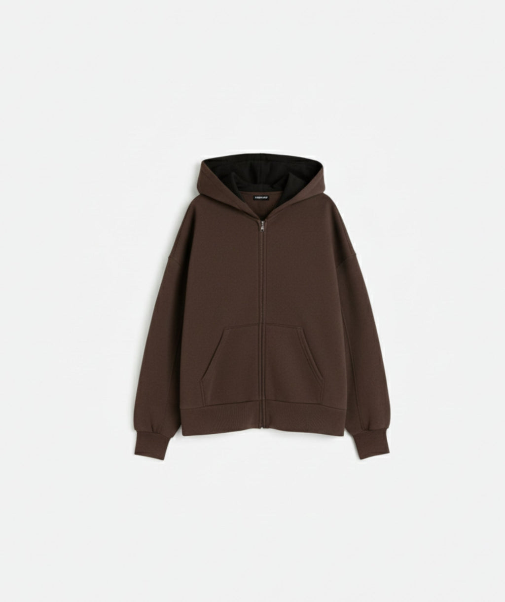Sweat à capuche oversize épais marron