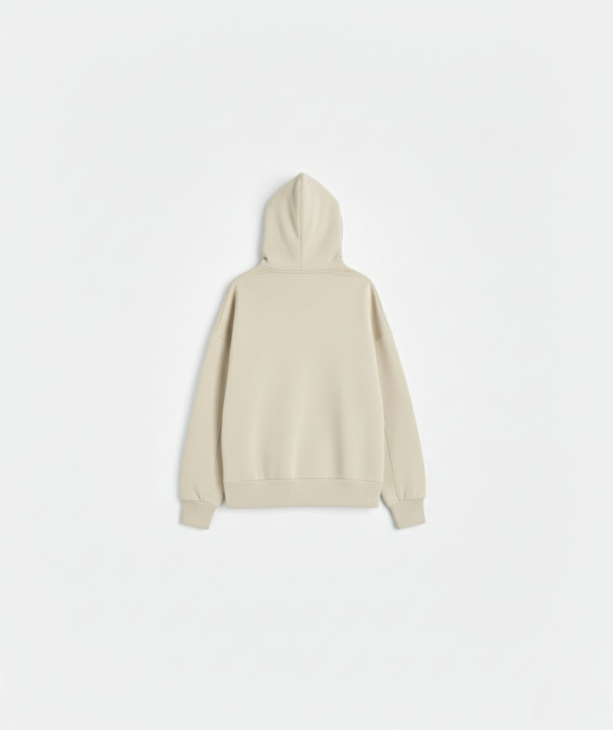 Sweat à capuche zippé oversize épais crème