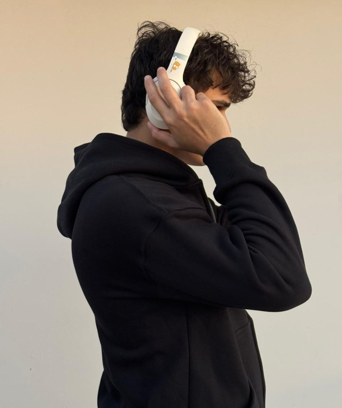 Sweat à capuche zippé oversize épais noir
